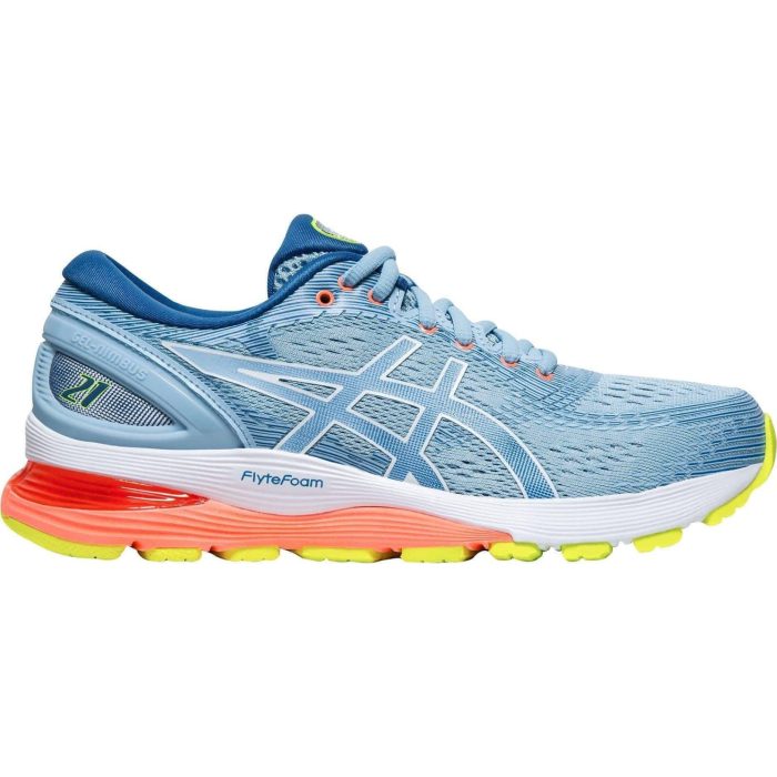 asics gel nimbus 21 womens running shoes blue 28507233485008