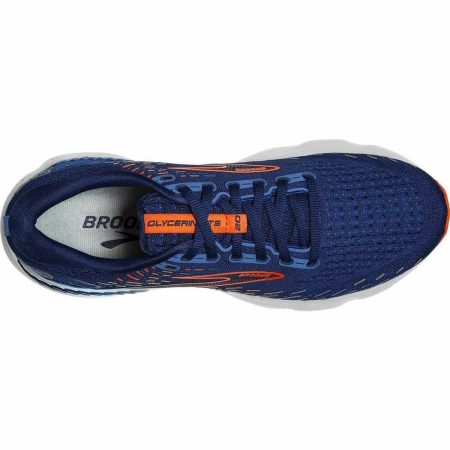 brooks glycerine gts 20 wide fit mens running shoes blue 29685018820816